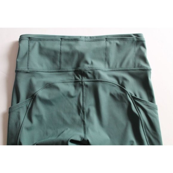 Lululemon Fast & Free 7/8 Tight II Nulux 25" Green Smoke Size 8 - Picture 7 of 10